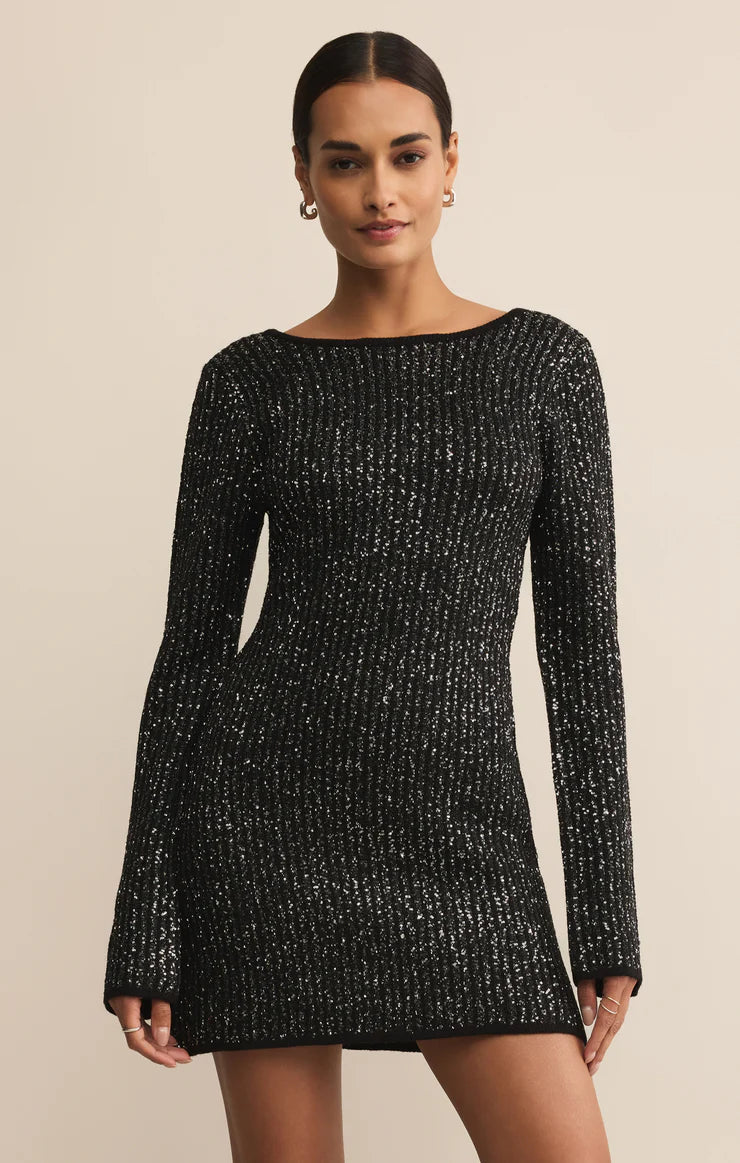La Marca Sequin Mini Dress Black / LG