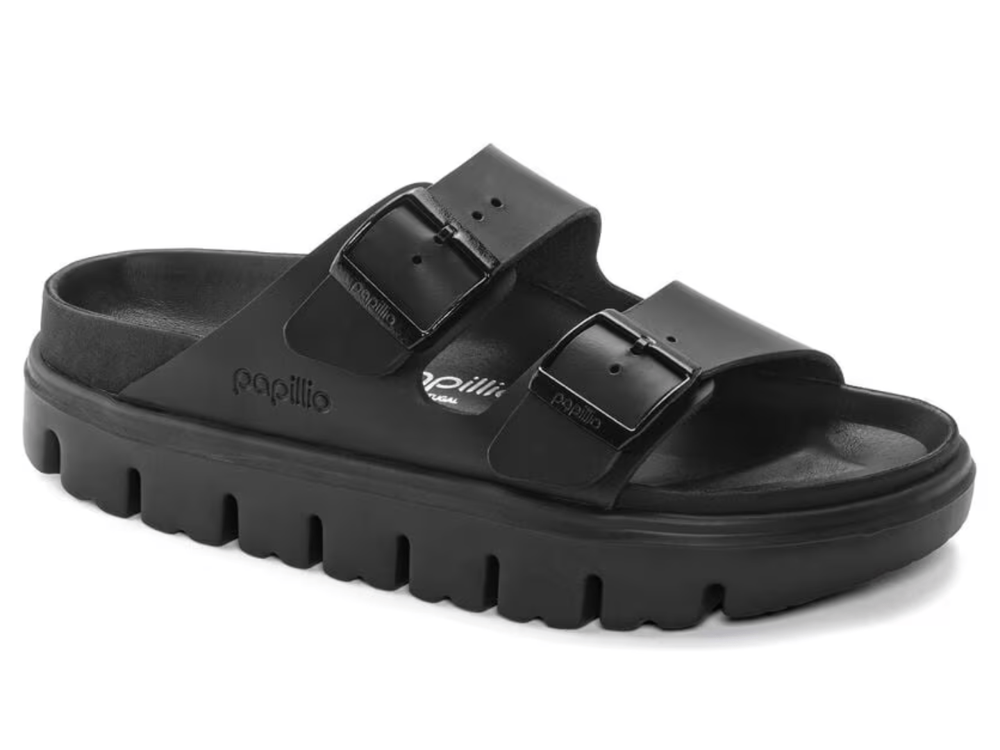 Birkenstock: Arizona Exq Chunky in Black/Black Leather - J. Cole Shoes