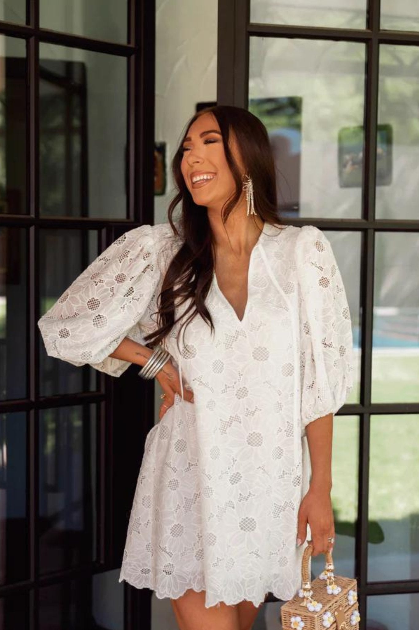 Buddy Love: Deb Lace Dress in White Cole Shoes