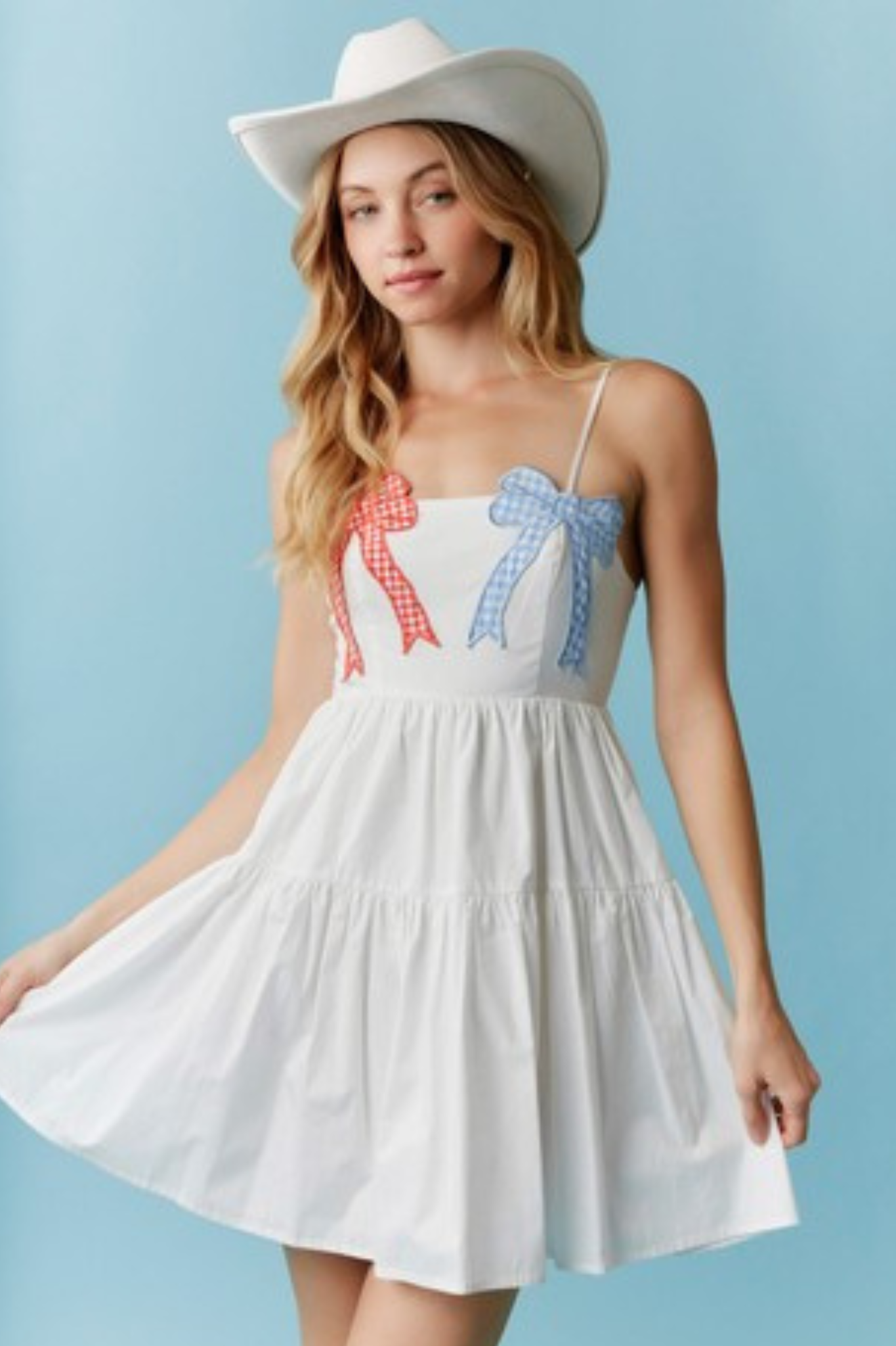 blue dress with white Blue And White Maxi Dress with Strappy Back