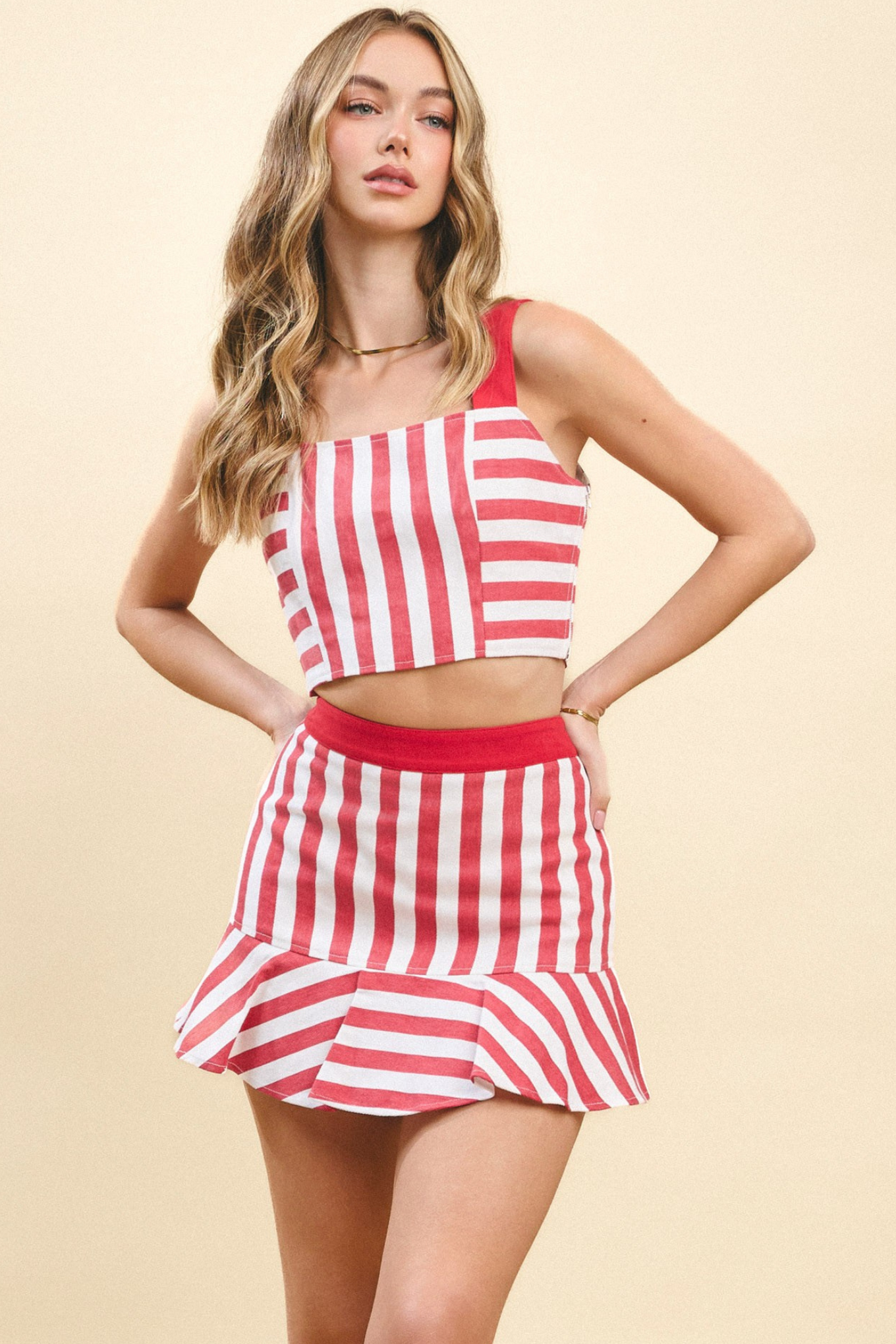Sooner Stripe Tank in Red/White