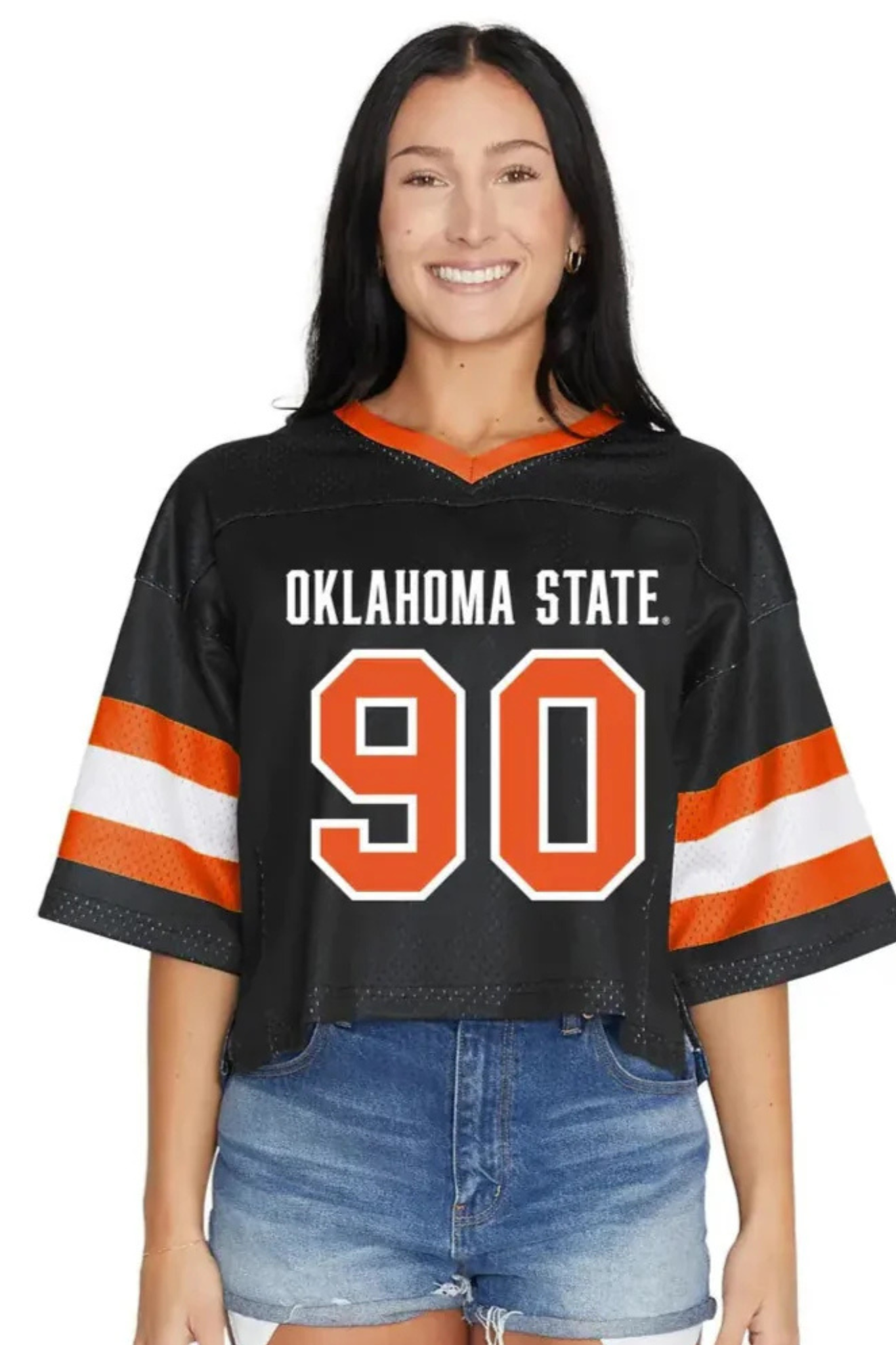 Hype and Vice: Oklahoma State Football Cropped Jersey in Black J