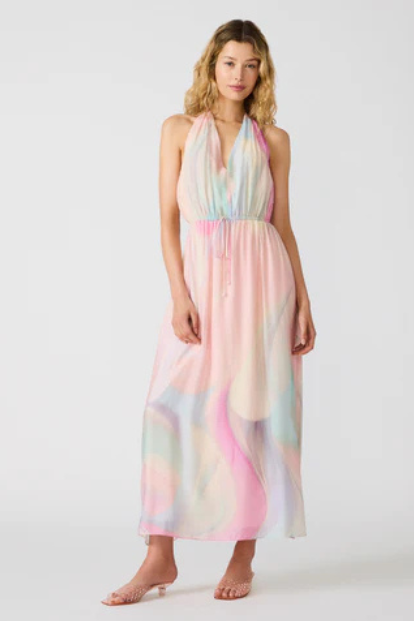 Steve Madden Women's Crawford Halter Maxi Dress - Pink - Maxi dresses
