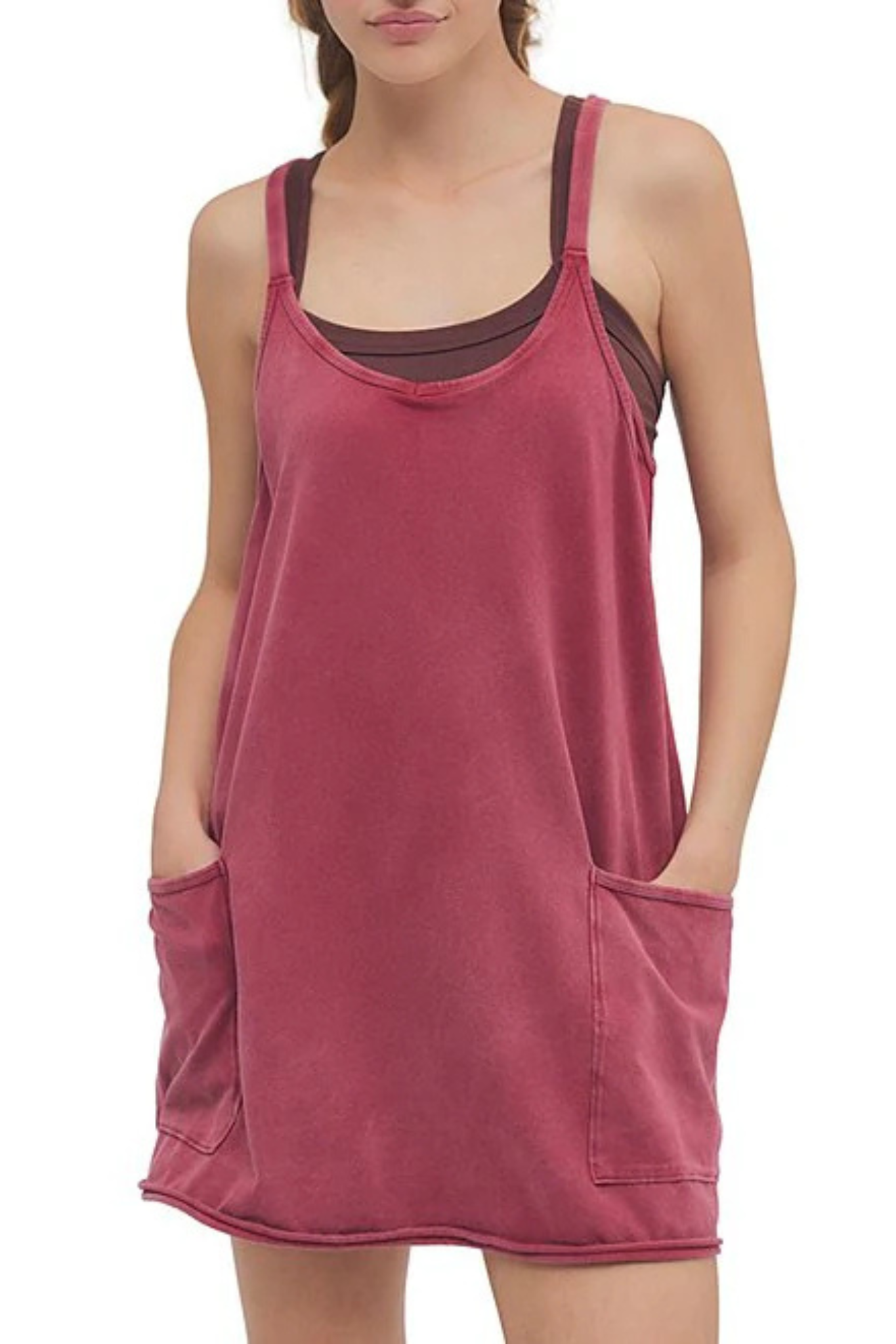 free people tank dress Movement Hot Shot Mini Brick / S the built Modern Boho Wedding Gown xsmall Style:EE01489WH