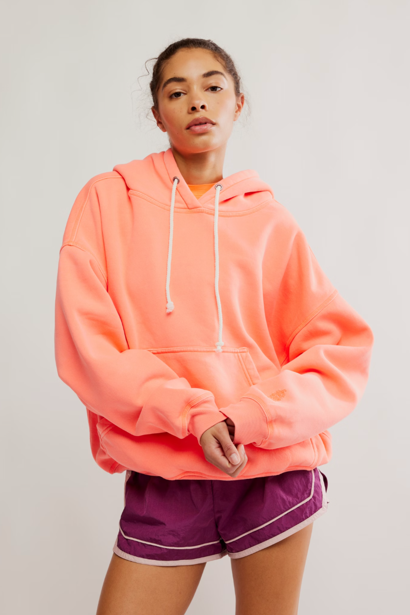 Free People: CTW Final Call Hoodie in Neon Coral - J. Cole Shoes