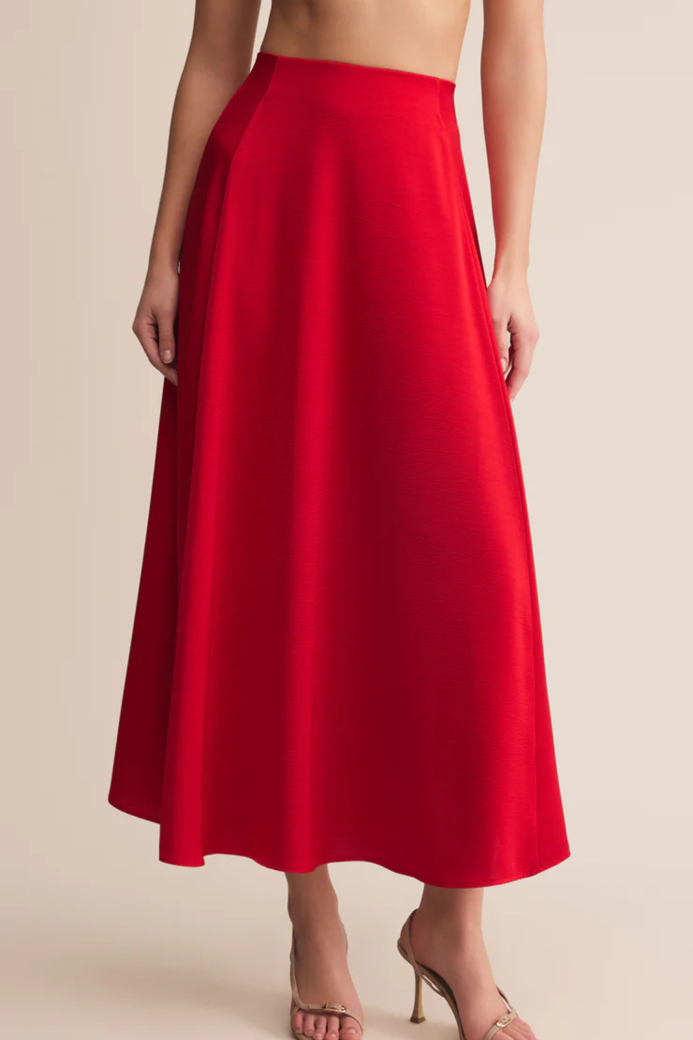 Z Supply: Northpoint Midi Skirt in Festive Red