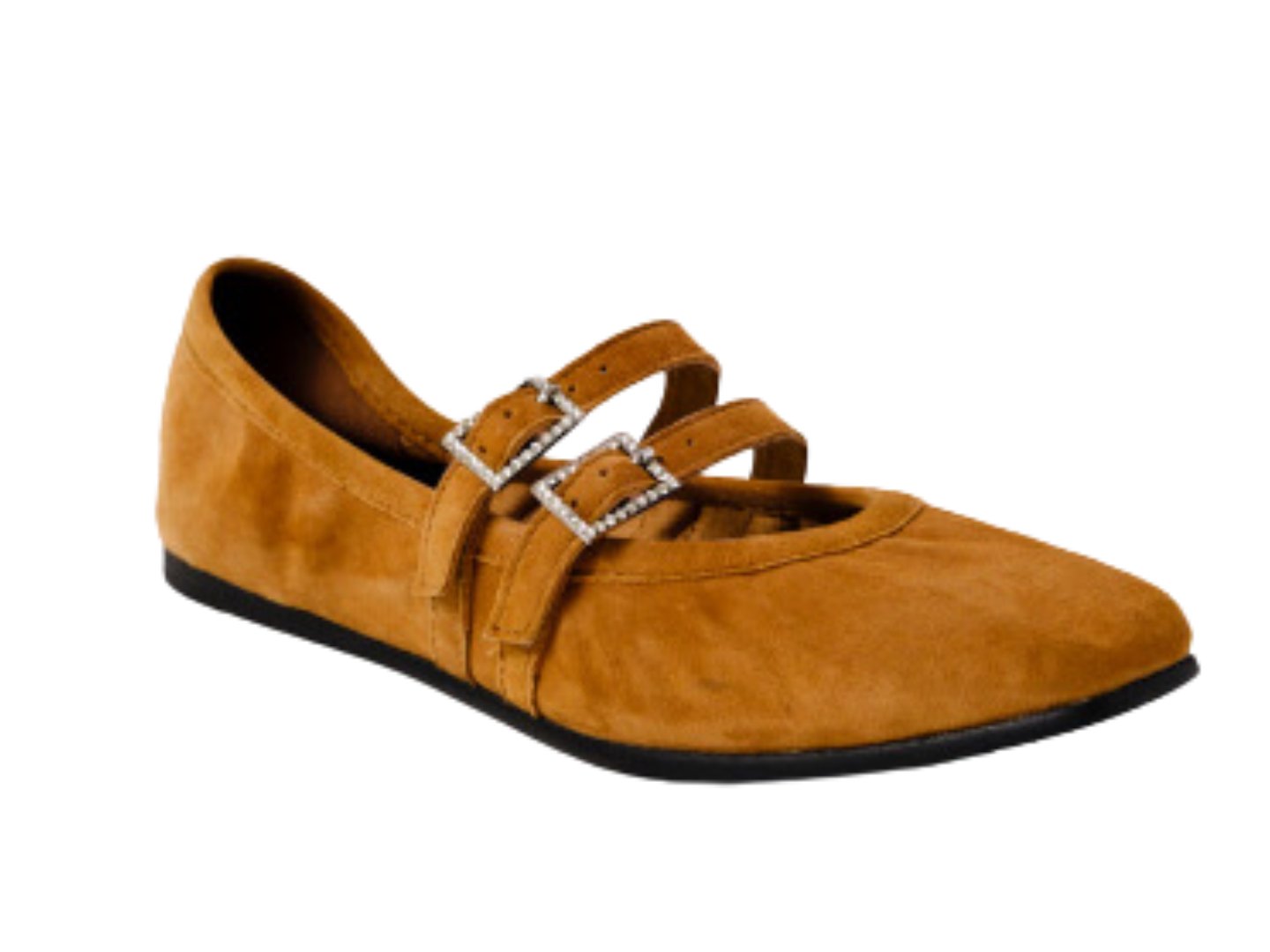Free People: Crystal Gemini Flat in Burnt Caramel Suede - J. Cole