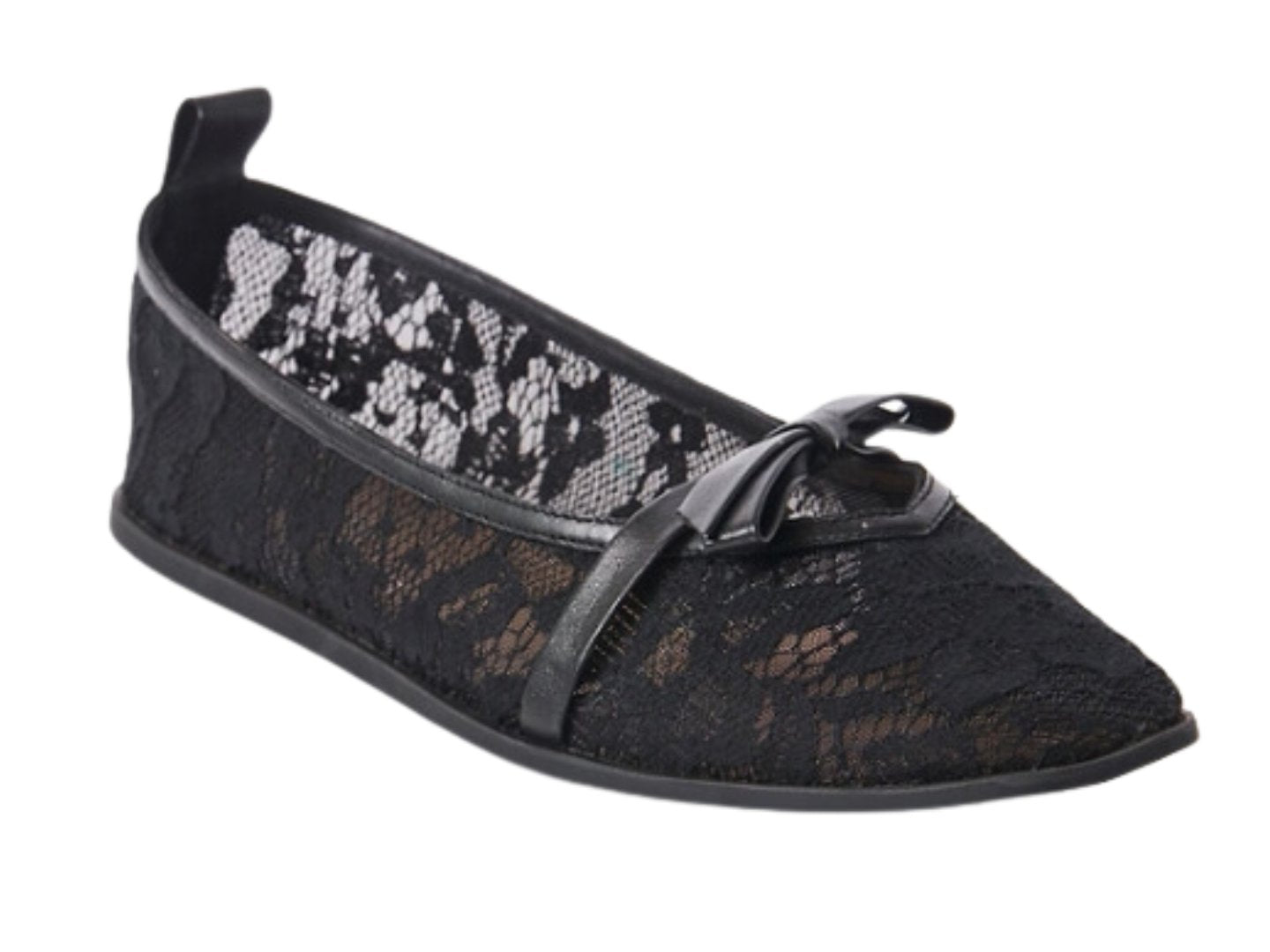 Free People: Mesh Mania Bow Flat in Black Mesh - J. Cole Shoes