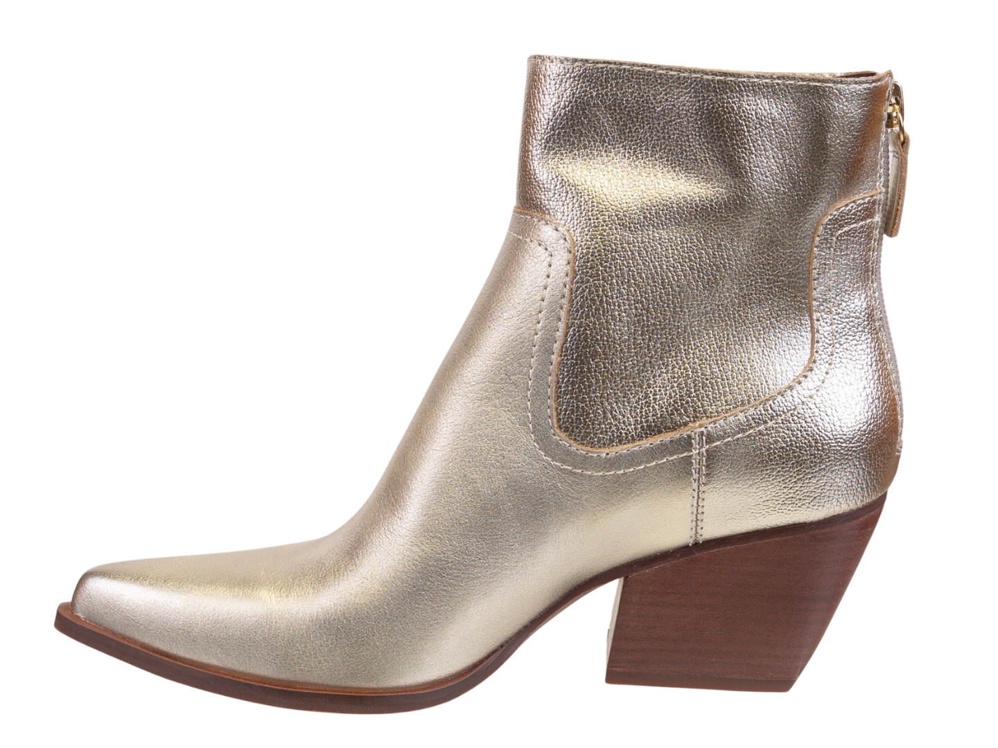 NAKED FEET - BATON in SOFT GOLD Heeled Ankle Boots