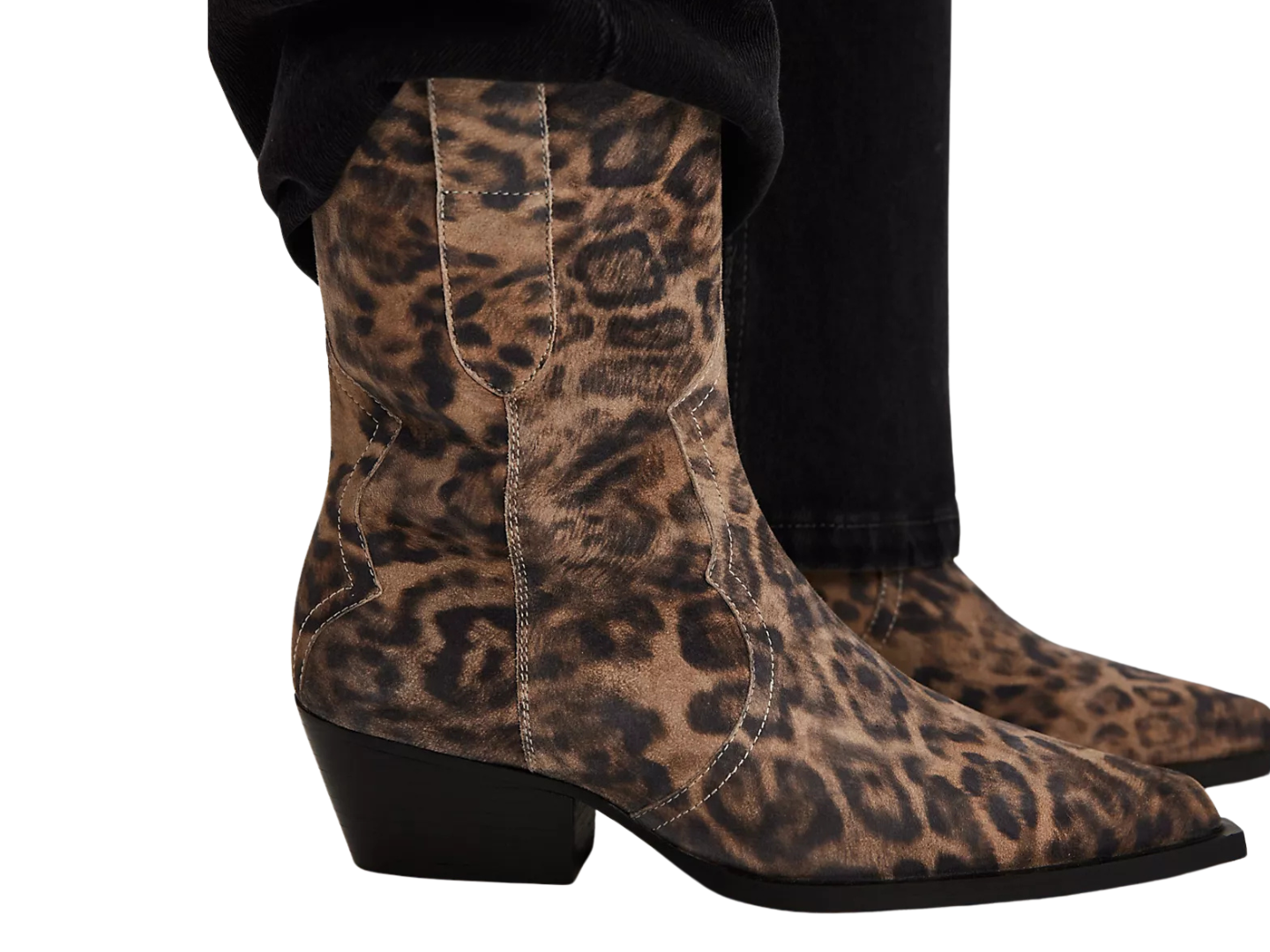 Free People: Cat Nap Cowboy Boot in Leopard Suede