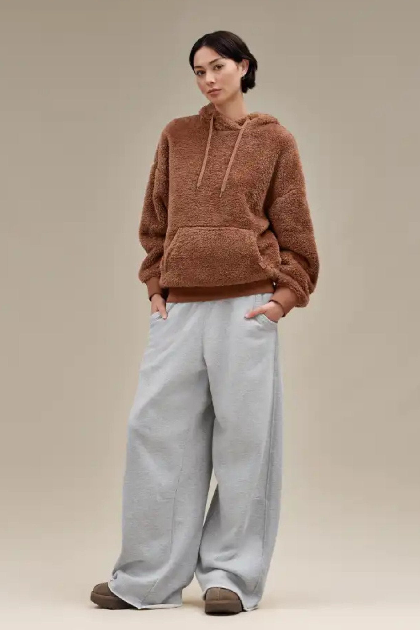 Ugg: Loyra Sherpa Hoodie in Cedar Bark - J. Cole Shoes