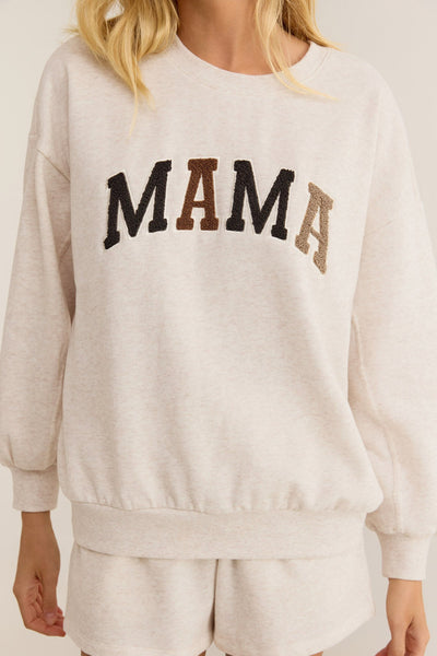 Z Supply: Mama Sweatshirt in Light Oatmeal - J. Cole ShoesZ SUPPLYZ Supply: Mama Sweatshirt in Light Oatmeal