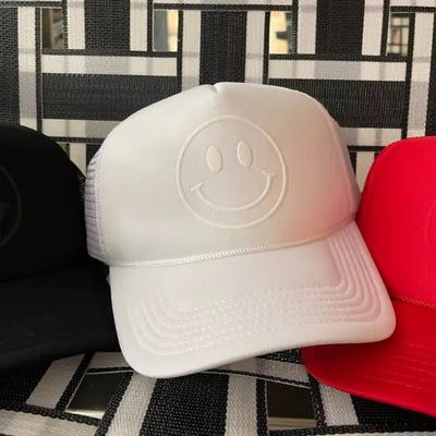 Happy Face Monochrome Trucker Hat - J. Cole ShoesHAPPI STYLEHappy Face Monochrome Trucker Hat