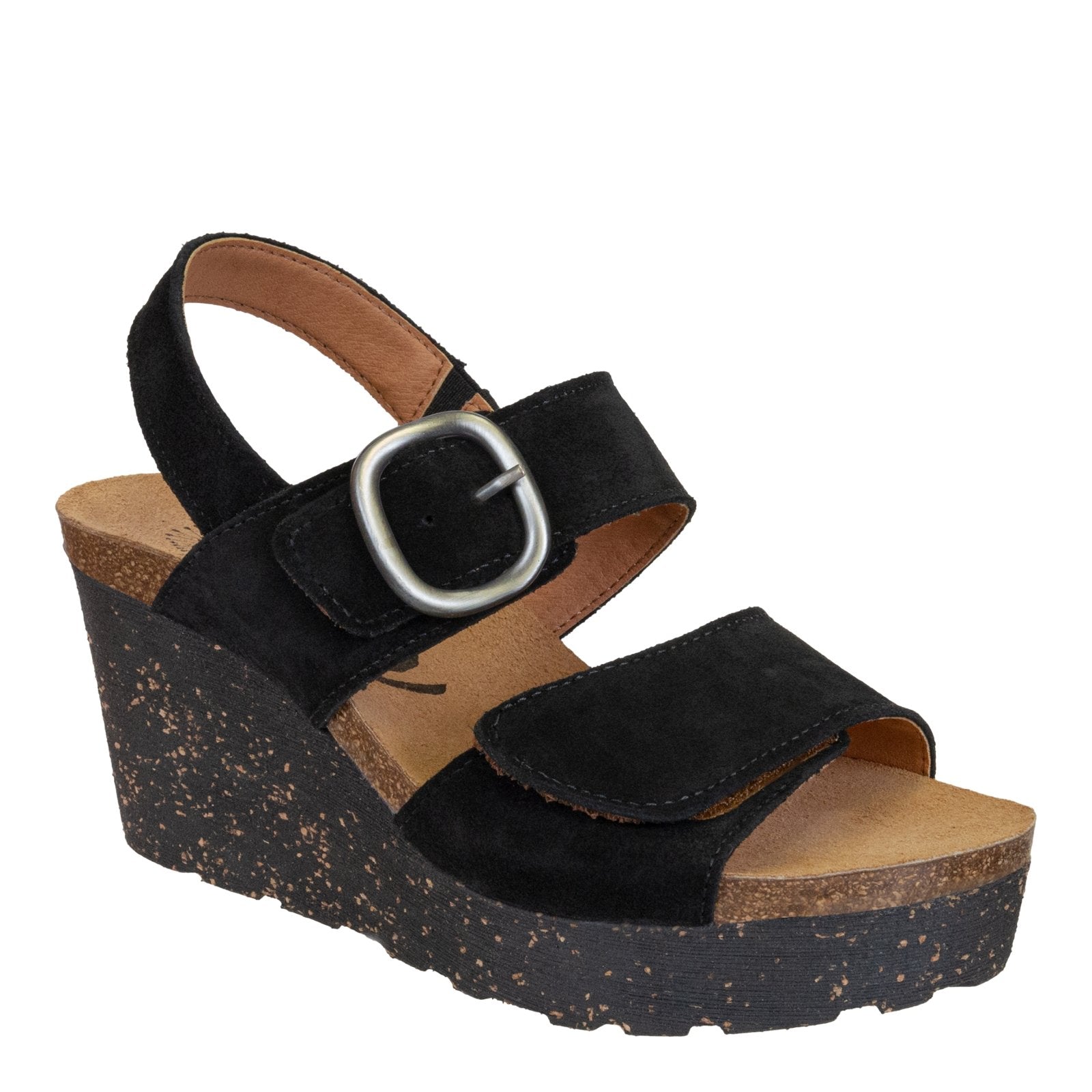 OTBT PEASANT in BLACK Wedge Sandals Cole Shoes