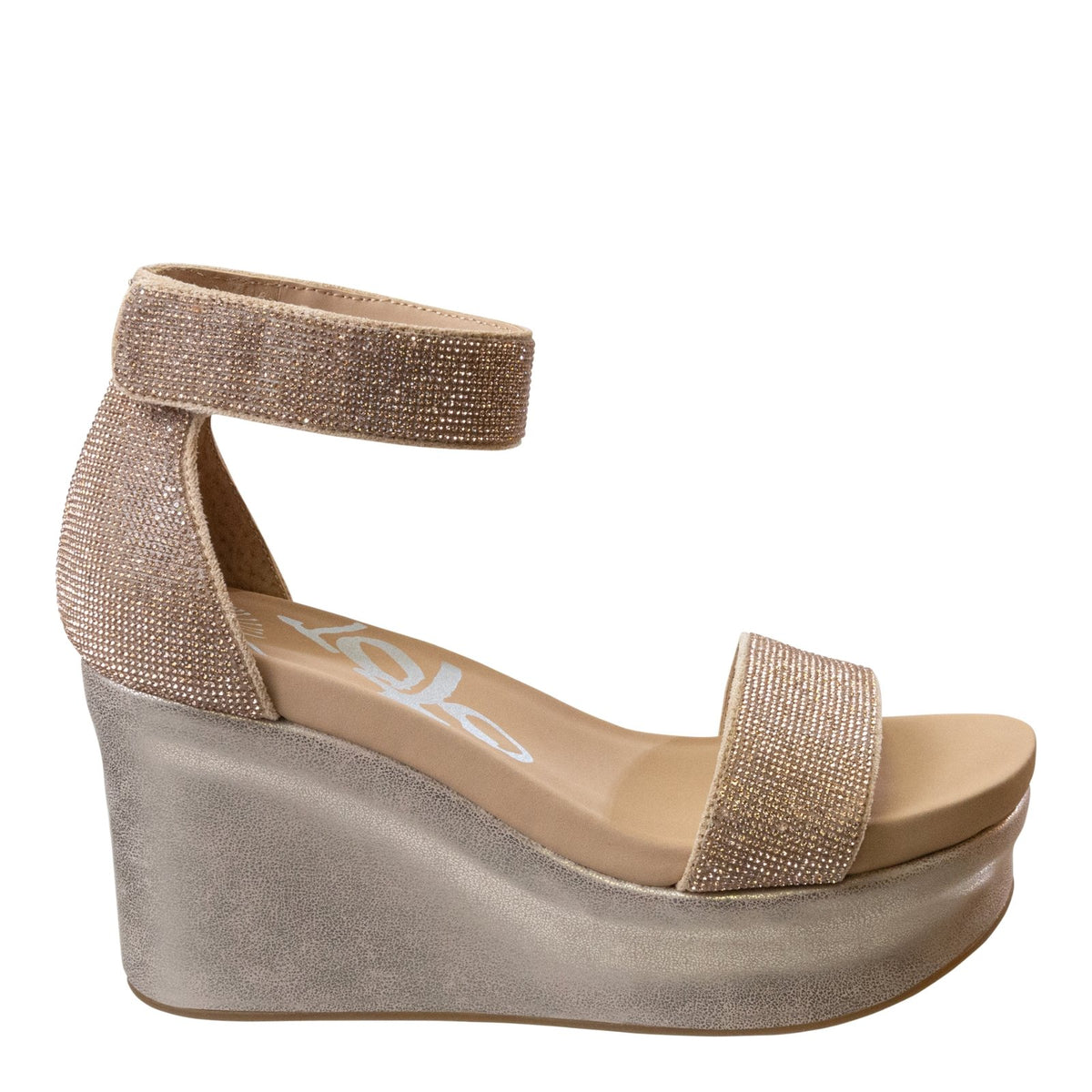 OTBT STATUS in ROSE GOLD Wedge Sandals J. Cole Shoes
