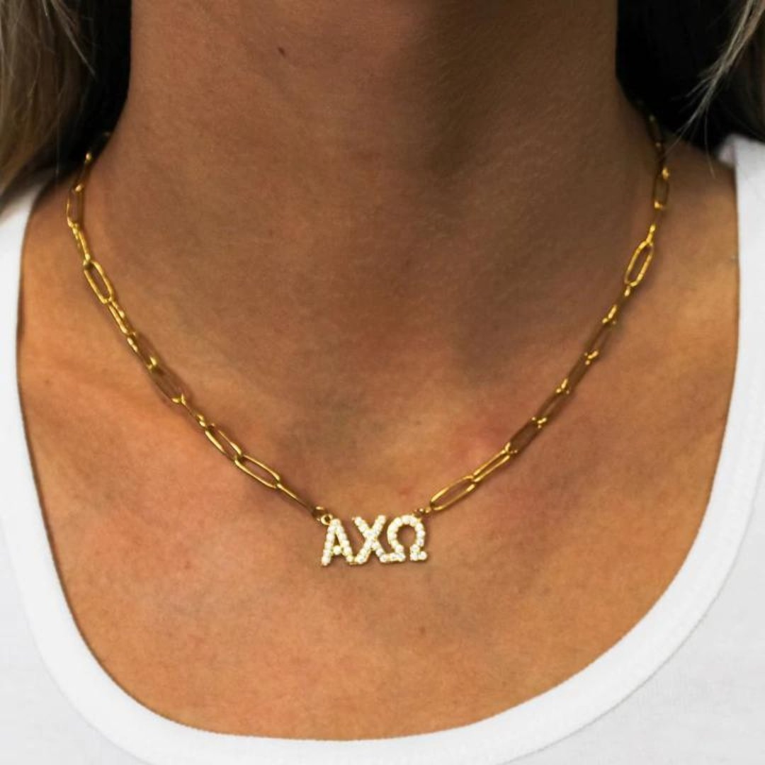 Rhinestone Sorority Necklace Cole Shoes