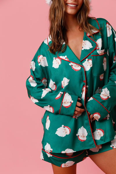 Santa Face Pajama Shirt - J. Cole ShoesPEACH LOVE CALIFORNIASanta Face Pajama Shirt