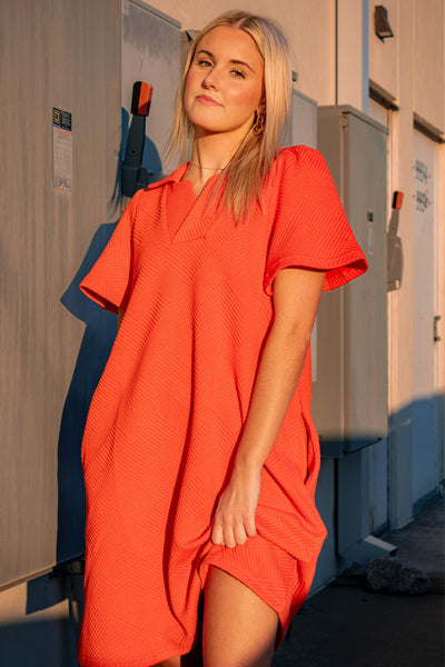 Textured Dress in Orange - J. Cole ShoesSEE AND BE SEENTextured Dress in Orange