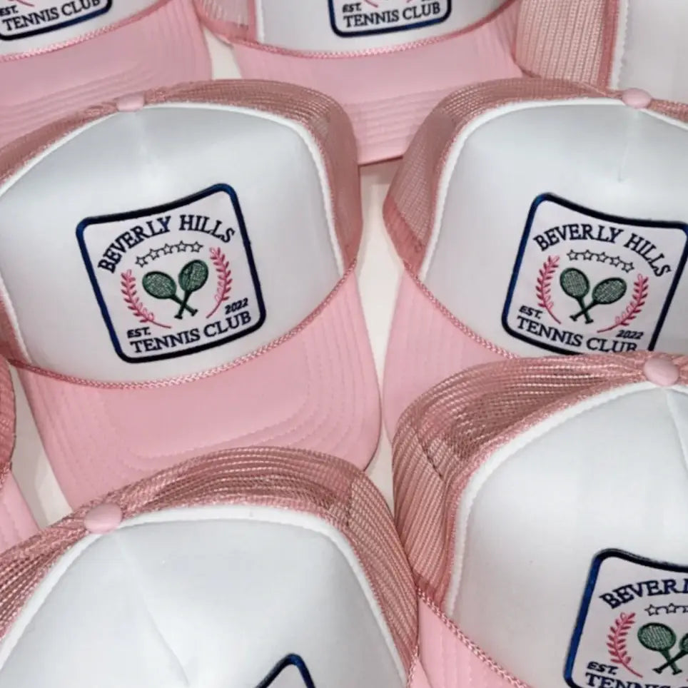 Beverly Hills Tennis Club Hat in Pink/White