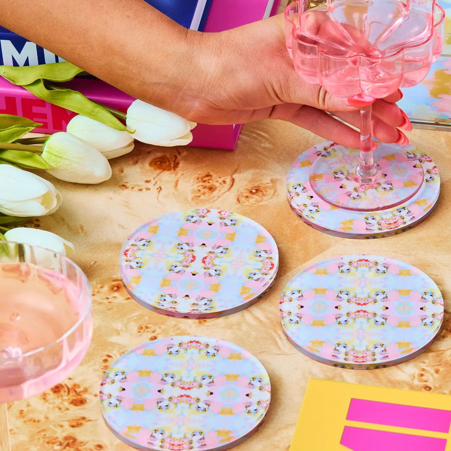 Tart By Taylor: Brooks Avenue Pink Coaster