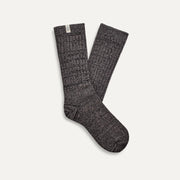 Ugg: Rib Knit Slouchy Crew Sock in Grey/Black