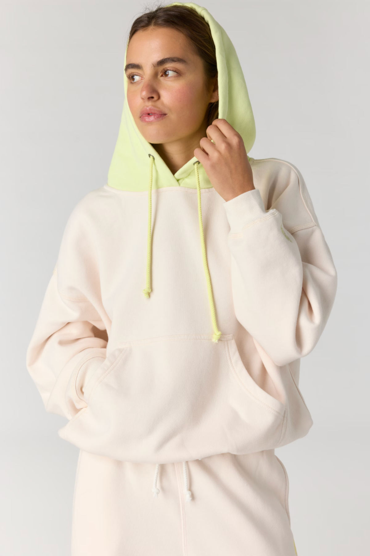 Free People Movement Women's Cream Combo Final Call Colorblock Hoodie