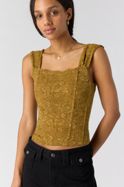 Free People Women's Olive Tapenade Pretty Little Secrets Corset