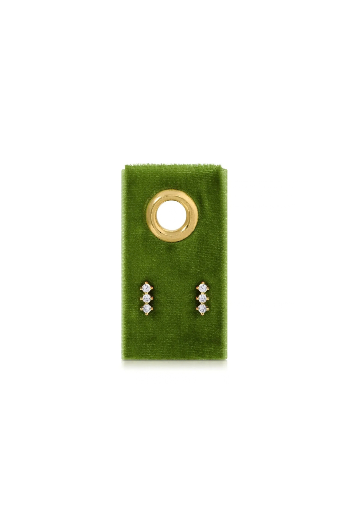 Splendid Iris Triple CZ Bar Studs