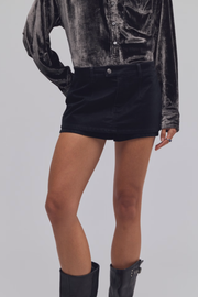 Free People Women's Black Gallivanting Suede Skort