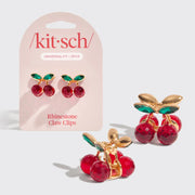 Kitsch: Mini Rhinestone Claw Clips 2pc in Cherry