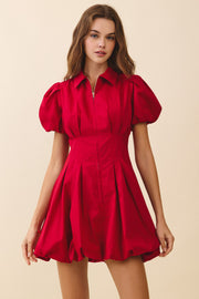 Bubble Dress Burgundy