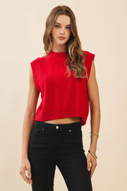 Cherry Open Back Red Sweater