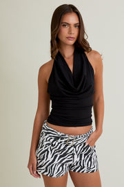 Grayson Black Cowl Neck Halter Top