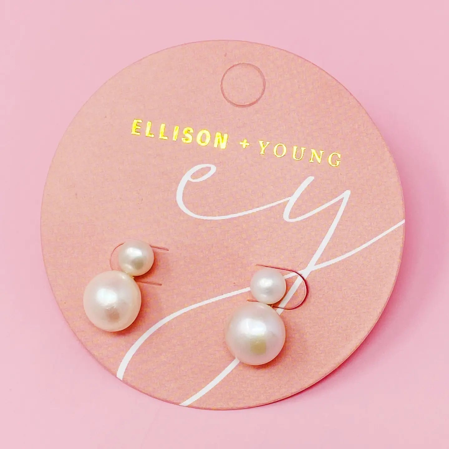 Ellison + Young : Classic Double Pearl Earrings