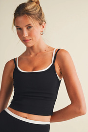 Glowie Women's Double Layered Tank Top in Black