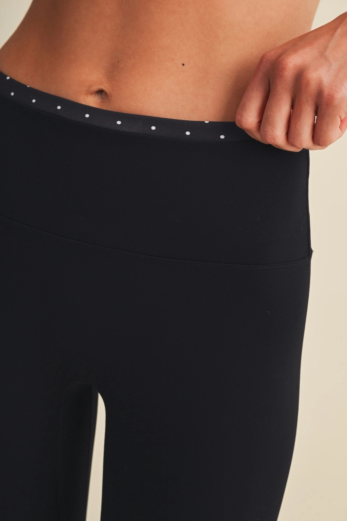 Contrast Binding Legging in Black Polka Dot at j.cole shoes in stillwter