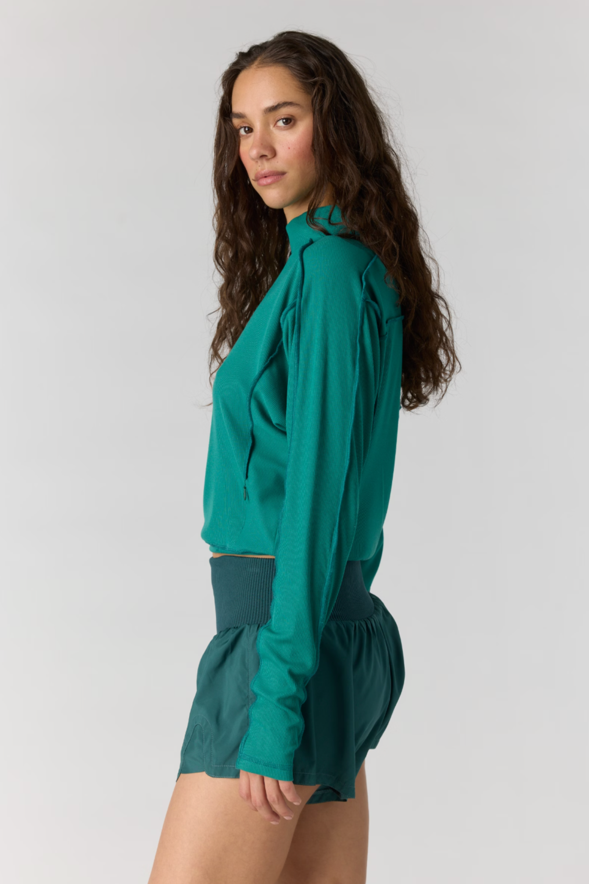 Free People Movement Women's Green Frost Love to Move Long Sleeve Top