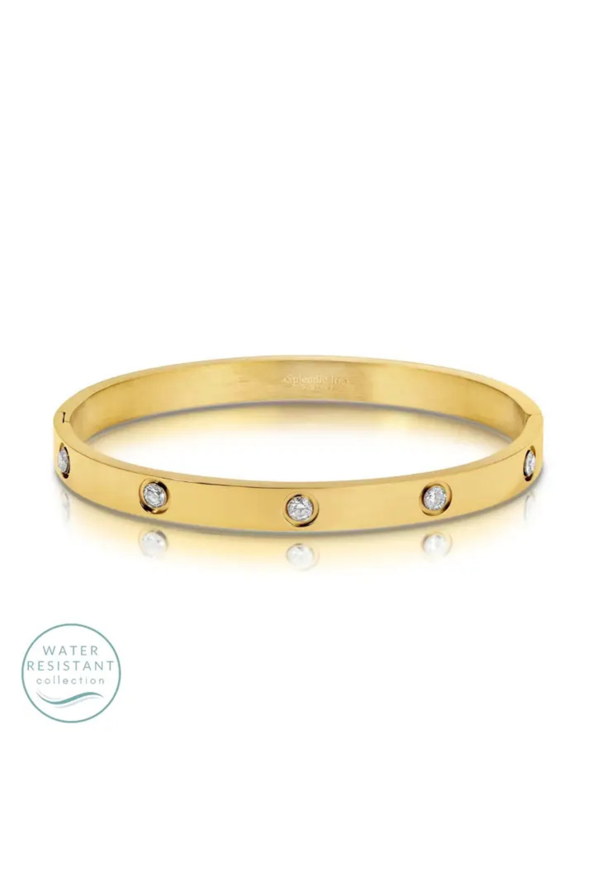 Splendid Iris Cubic Zirconia Hinged Bracelet- Water Resistant