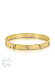 Splendid Iris Cubic Zirconia Hinged Bracelet- Water Resistant