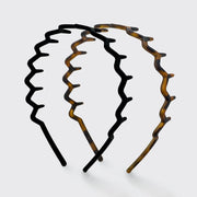 Kitsch: Zig Zag Headband 2pc - Black & Tort