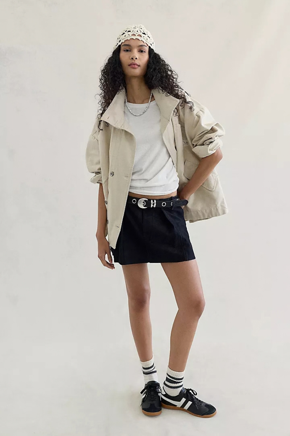 Free People Women's Riverfront Vegan Mini Skirt in Black