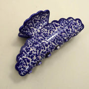 Vintage Porcelain Style Hair Claw Clip in Blue