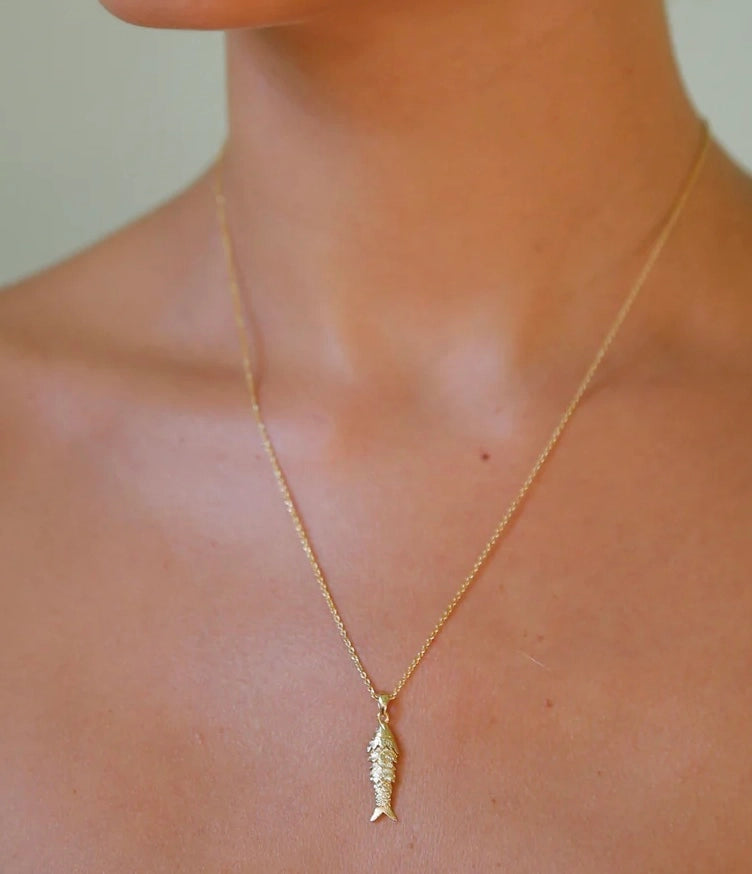 Portuguses Fish Necklace in Gold