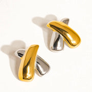 Tiphanie 18K Gold Non-Tarnish X Earring