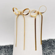 Fringe Bow Earrings in Gold