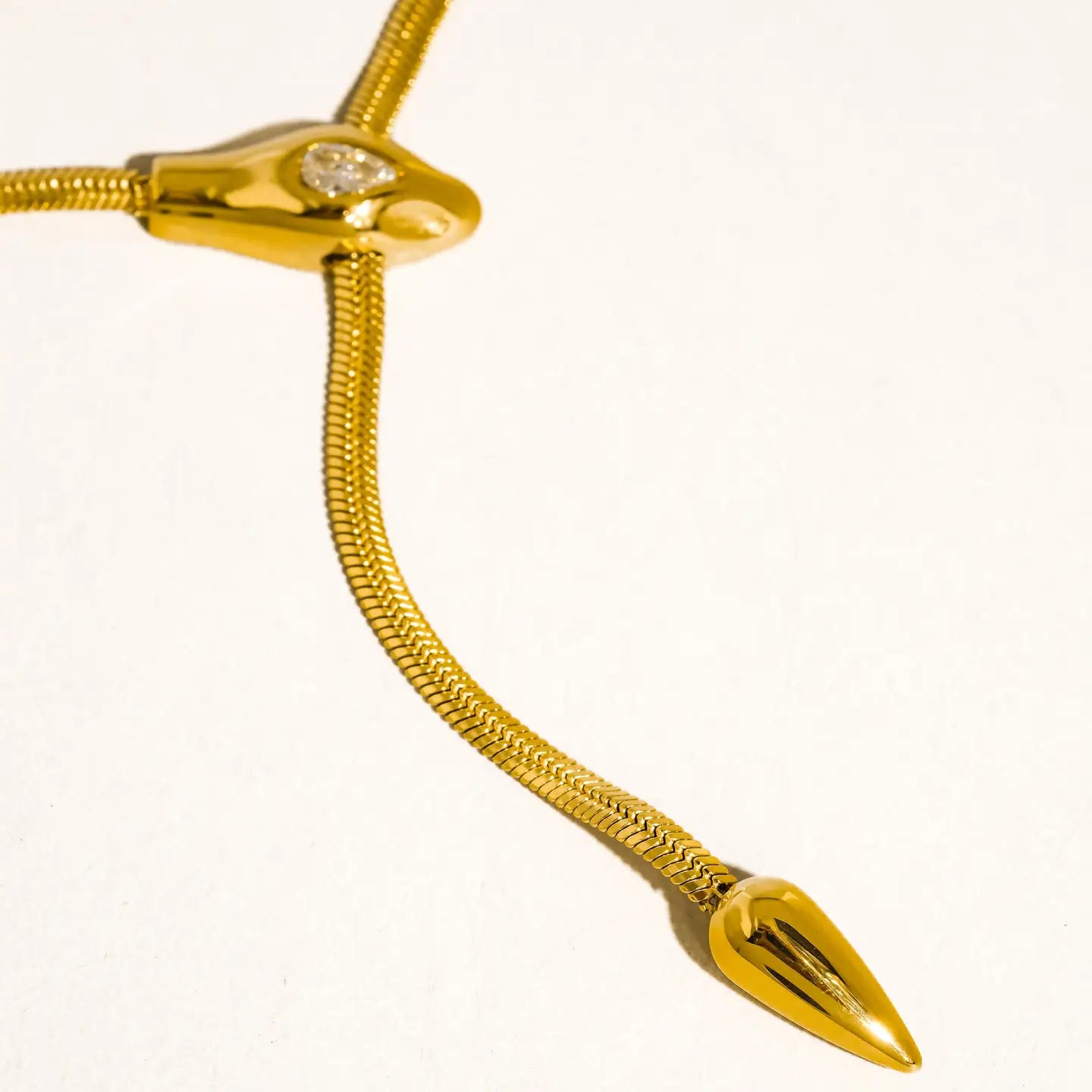Gildora 18K Gold Non-Tarnish Serpent Y Lariat Necklace