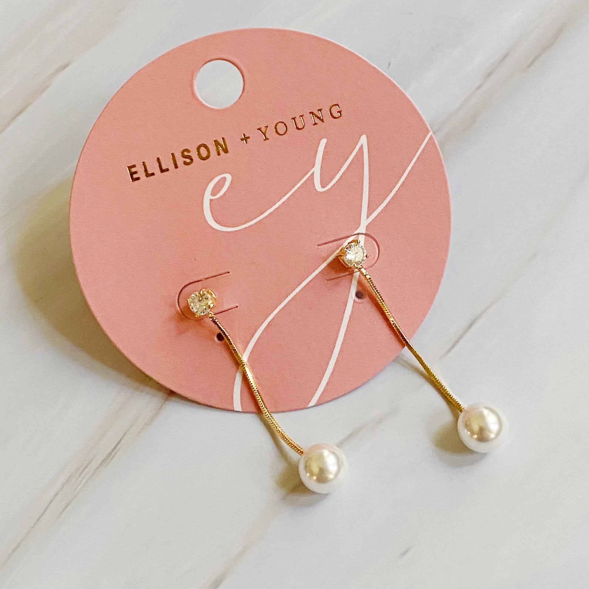 Ellison + Young: Dangling Pearl Earring