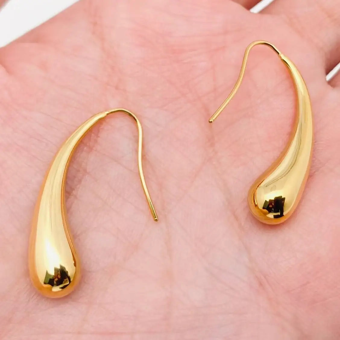 Water Droplet Earrings in Gold