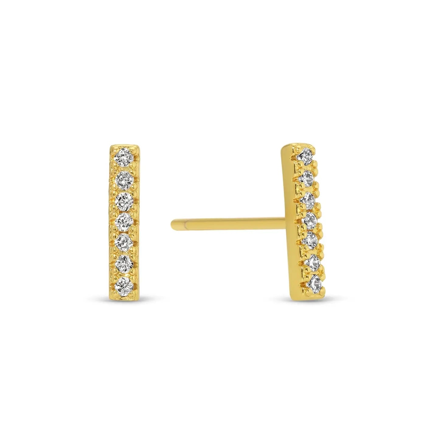 Splendid Iris: Pave Bar Stud Earrings