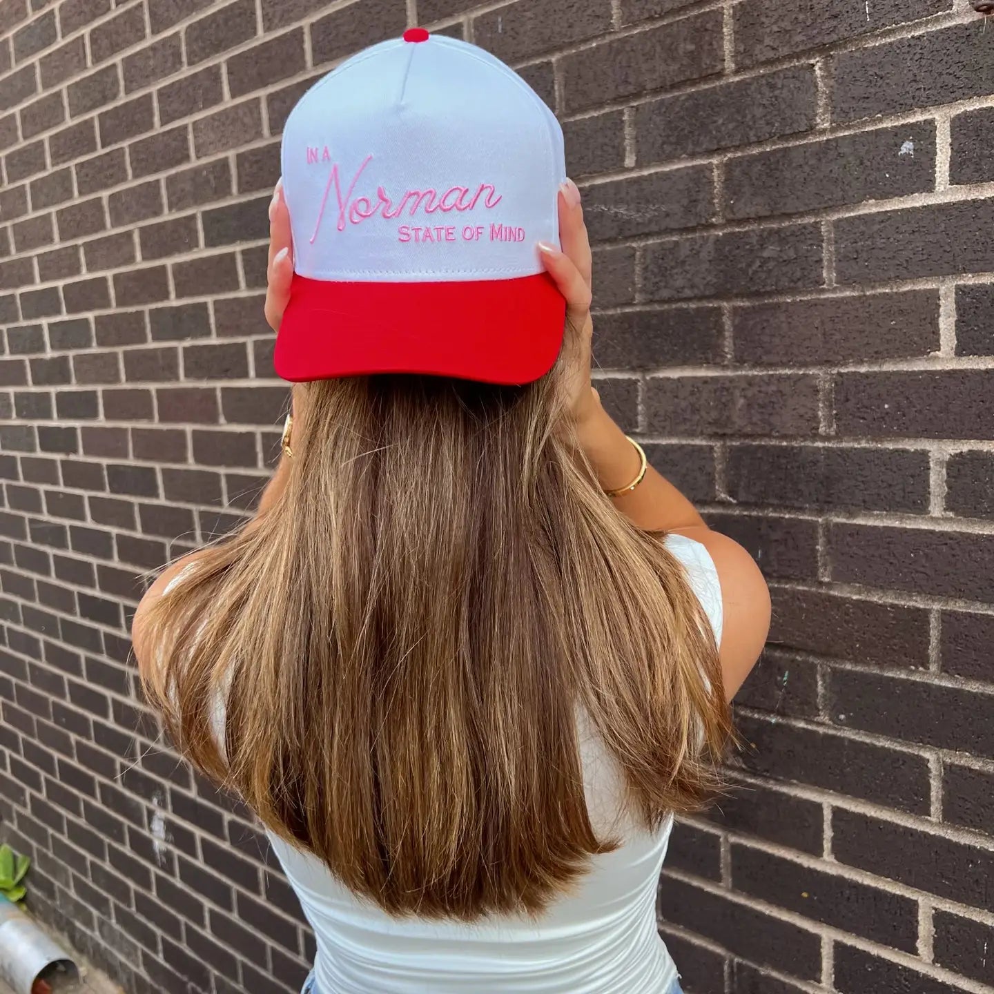 Norman State of Mind Hat in Pink & Red